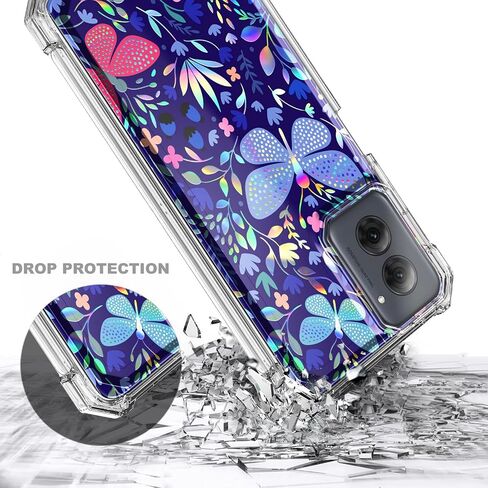 Designed for Motorola Moto G-Power-5G-2024 Case with Tempered Glass Screen Protector, 12FT Military Grade Drop Tested, Full-Body Protective Shockproof Bumper Cover, Glitter Rose Gold in Saudi Arabia