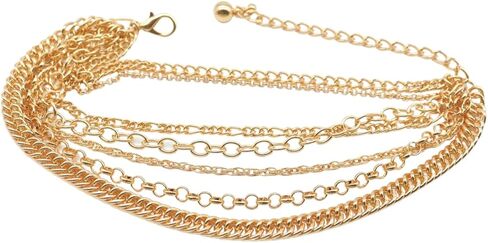 Women Western Fashion Gold Metal Boot Chain Bracelet Shoe Anklet Bling Charm Wave Strands in Saudi Arabia