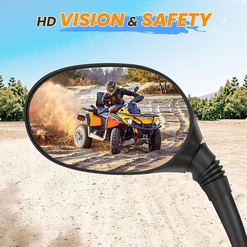 Wooken Universal 360° Adjustable Rear View Mirror, 8MM Threaded Bolt, Wide Angle Safety Side Mirrors for Most Mobility Scooters, ATVs, Motorcycle, Moped (Pair) in Saudi Arabia
