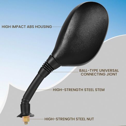 Wooken Universal 360° Adjustable Rear View Mirror, 8MM Threaded Bolt, Wide Angle Safety Side Mirrors for Most Mobility Scooters, ATVs, Motorcycle, Moped (Pair) in Saudi Arabia