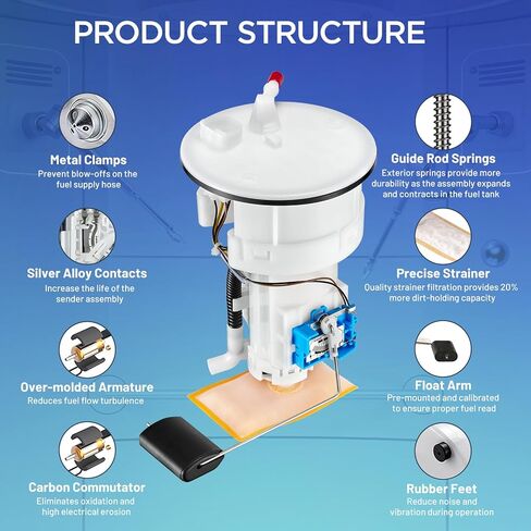 E9110M Eletric Fuel Pump Assembly Compatible with Hyundai Elantra 2014-2016, Veloster 2012-2017, Compatible with Kia Forte, Forte5 2014-2018, 1.6L 2.0L, Replaces FG1672 P77060M SP3049M in Saudi Arabia