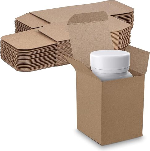 MT Products Tuck Top Kraft Paperboard Gift Box - 3" x 3" x 4" Gift Boxes with lids for Presents - Pack of 30 in Kuwait