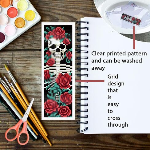 ORIGACH 6 Pcs Cross Stitch Bookmark Kit for Beginner Flowers Sayings DIY Stamped Embroidery Bookmark Kit for Starter Printed Cross Stitch Kits with Instruction for Book Lovers in Saudi Arabia