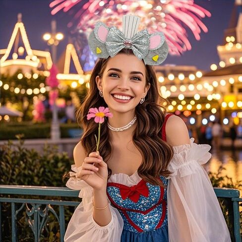 Mouse Ears Bow Headband With Accessories Decoration, for Cartoon Cosplay Costume Party in Kuwait