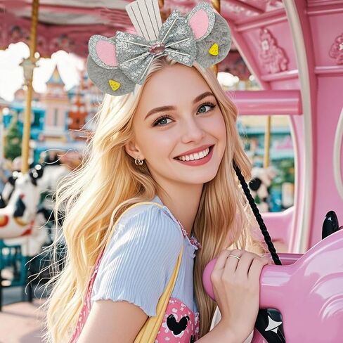 Mouse Ears Bow Headband With Accessories Decoration, for Cartoon Cosplay Costume Party in Kuwait