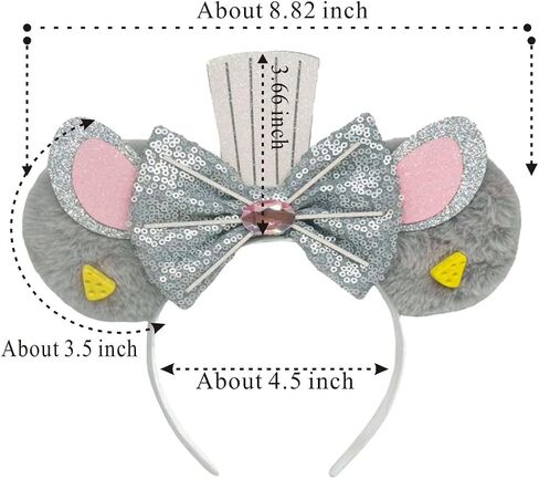 Mouse Ears Bow Headband With Accessories Decoration, for Cartoon Cosplay Costume Party in Kuwait