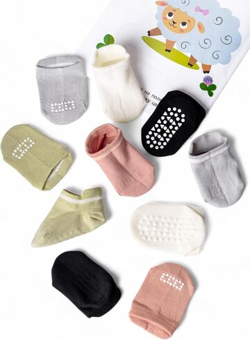 Anti Slip Low Cut Socks With Grips For Babies Infant Toddlers Kids Boys And Girls, Non Skid Ankle Socks in Saudi Arabia