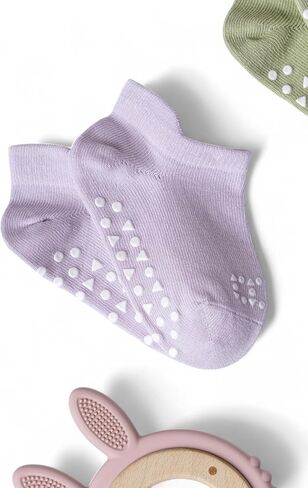 Anti Slip Low Cut Socks With Grips For Babies Infant Toddlers Kids Boys And Girls, Non Skid Ankle Socks in Saudi Arabia