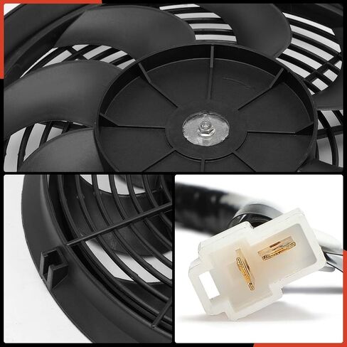A-Premium 12 '' 12 بوصة مروحة الرادياتير الكهربائية 1700 متر مكعب/ساعة ، 12 فولت 80W مع طقم ترحيل مفتاح الأسلاك الترموستات in Saudi Arabia