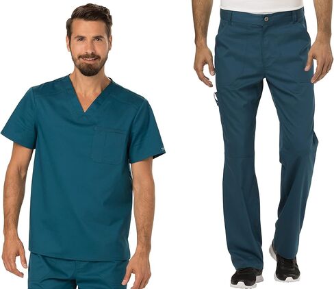 مجموعة فرك شيروكي الممتازة للرجال الحديثة FIT V-NECK TOP WW690 مع إغلاق زر الساق المدبب وداخل الرباط PANT WW140 in Saudi Arabia