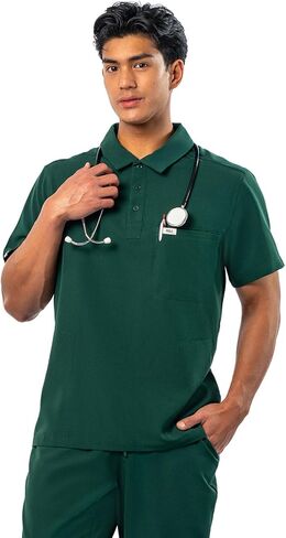 Peelz Jack 4-Pocking Polo Scrub Tops for Men-Soft Stretch Fabrics Fryss ، Fashion-Forword Men's Scrub Top ، Fit Classic in Kuwait
