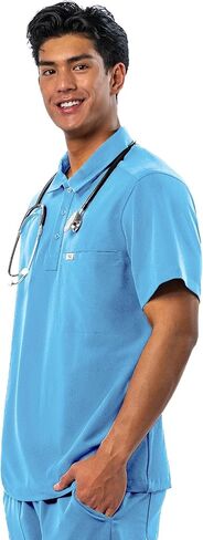 Peelz Jack 4-Pocking Polo Scrub Tops for Men-Soft Stretch Fabrics Fryss ، Fashion-Forword Men's Scrub Top ، Fit Classic in Kuwait