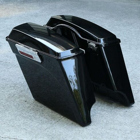 XMT-MOTO 5" Vivid Black Stretched Extended Hard Saddlebags For 1993-2013 Harley Touring Models FLT,FLHT,FLHTCU,FLHRC,Road King,Road Glide,Street Glide,Electra Glide,Ultra-Classic in Saudi Arabia