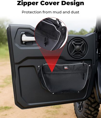 KEMIMOTO Door Storage Bags Compatible with Wolverine RMAX 2 1000, RMAX 4 1000, X2 1000, X2 850, X4 850, 3.5L 1680D Oxford Fabric Right and Left Bags, Secure Mounting, Water-Resistant Zipper in Saudi Arabia
