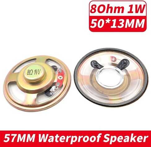 2Pcs 50MM 57MM 8R 0.5W 1W Waterproof Loud Speaker Buzzer Ringer 5CM 2 Inch 8Ohm 0.5 Watt 1 Watt Loudspeaker(2PCS 50MM 8ohm 0.5W) in Saudi Arabia