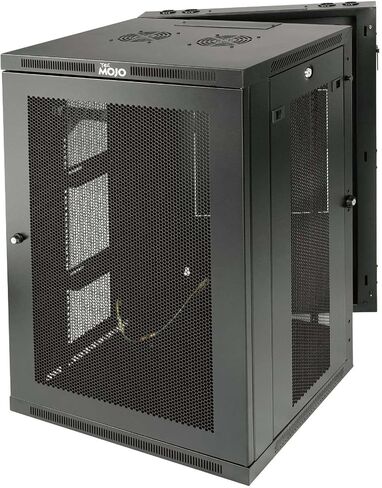 Fully Welded Server Cabinet, 15U Wall Mount Rack, 27.6inch Depth Network Rack, Glass Door, Swing Out, Load Bearing 242lbs (110 kg), Network Cabinet for 19in Computer/AV/Data/IT Equipment in Saudi Arabia