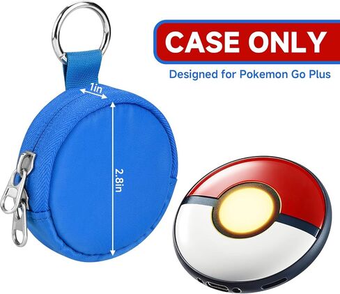 حقيبة حمل متوافقة مع Pokémon GO Plus + 2023، حافظة واقية محمولة مع حلقة مفاتيح وحزام للرقبة، حقيبة تخزين صغيرة من النايلون لجهاز Nintendo Pokemon GO Plus +، أسود in Saudi Arabia