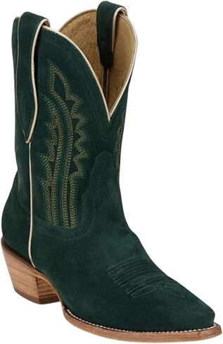 Tony Lama Women's Lea Suede Western Booties Snip Toe - Dr3262 in Saudi Arabia