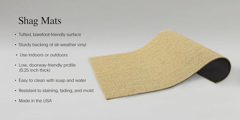 Chilewich Martha by Martha Stewart Heathered Shag Runner in Sea - 2'x6 ' - Easy Care - Premium Indoor/Outdoor Sufted Pruct للدخول والمطبخ والحمام وحوض السباحة مع الدعم المقاوم للعوامل الجوية in Saudi Arabia