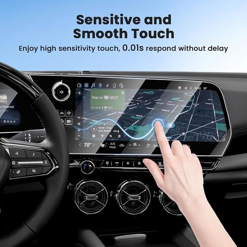 2PCS Screen Protector for 2021-2024 Nissan Titan PRO 4X, 9 Inch Touch Screen Protector Tempered Glass Navigation Display Screen Cover Infotainment Protective Film in Kuwait