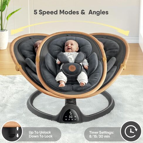 Baby Swings for Infants, FasonBaby Bluetooth Infant Swing with 5 Sway Speeds, 10 Music and Remote Control - Portable Baby Swing for Indoor and Outdoor in Saudi Arabia