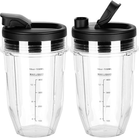 24oz for Ninja Blender Cups Replacement Compatible with Ninja Blenders BN401 BN751 BN801 BL642 BL682 NN102 SS401 SS101 TWISTi SS151 SS351 (2 Pack) in Saudi Arabia