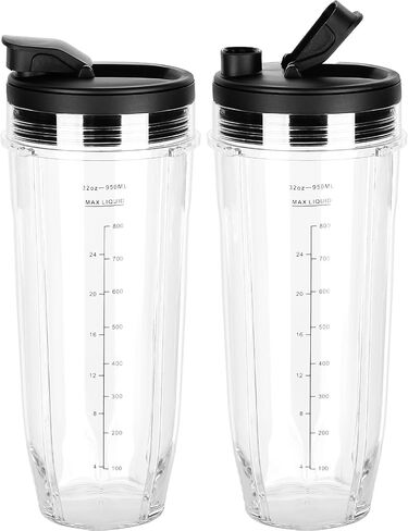 24oz for Ninja Blender Cups Replacement Compatible with Ninja Blenders BN401 BN751 BN801 BL642 BL682 NN102 SS401 SS101 TWISTi SS151 SS351 (2 Pack) in Saudi Arabia