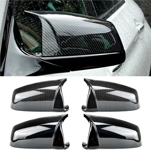 Side Wing Rearview Mirror Cover Cap for BMW 5 6 7 Series Carbon Black(Black-Carbon Fiber Look) in Saudi Arabia