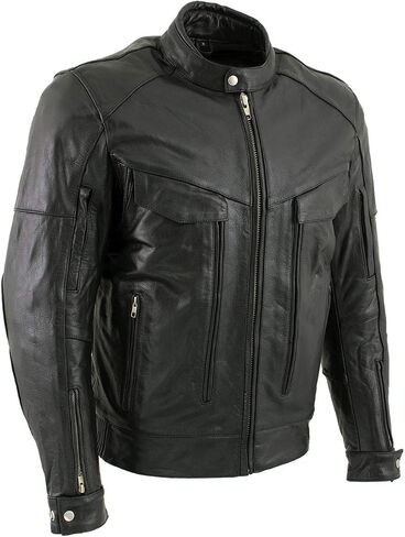 Milwaukee Leather LKM1700 Men's Black Black Buffalo Leather Cruiser Motorcycle Stack in Saudi Arabia