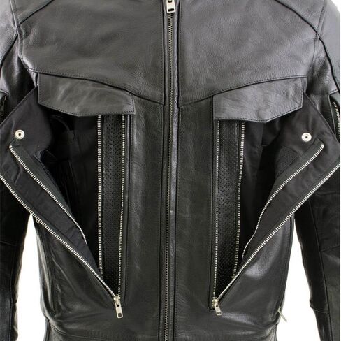 Milwaukee Leather LKM1700 Men's Black Black Buffalo Leather Cruiser Motorcycle Stack in Saudi Arabia