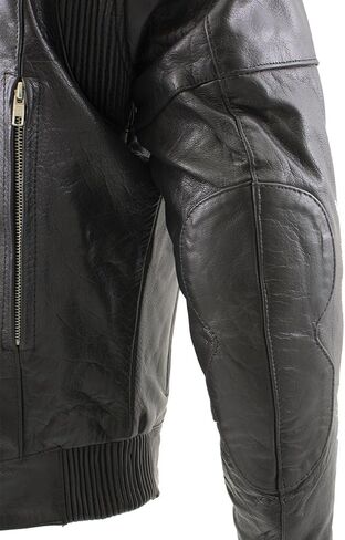 Milwaukee Leather LKM1700 Men's Black Black Buffalo Leather Cruiser Motorcycle Stack in Saudi Arabia