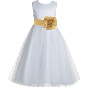 ekidsbridal v-back الدانتيل حافة العاج زهرة فتاة الفستان تعميد فساتين بالتواصل فستان الحفلات 183t in Kuwait