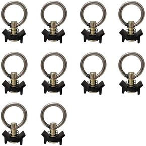 10x L Track Single Stud Fitting With Round Ring Tie Down Anchors For Motorcycle Trailer Aluminum Cargo Control(Black 10pcs) in Saudi Arabia
