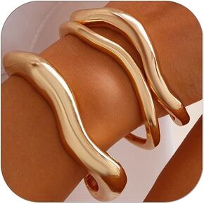 أساور الإسورة الذهبية للنساء العصرية العصرية المفصلية غير النظامية سوار على نطاق واسع المجوهرات الحد الأدنى in Kuwait