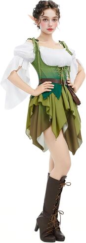 miccostumes Women's Costume Elf Cosplay Set Top Fairy Dress With Belt and Bag Halloween Party in Saudi Arabia