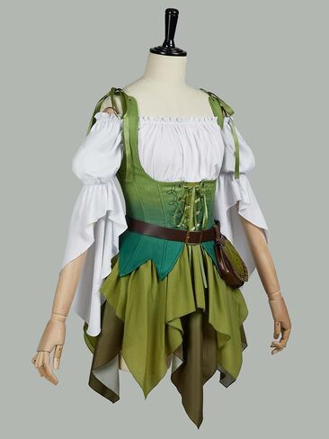 miccostumes Women's Costume Elf Cosplay Set Top Fairy Dress With Belt and Bag Halloween Party in Saudi Arabia