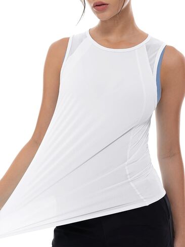 UKAaste Women's Prockit Tank Tops Crew Neck Athletic Sleveless Running Gym Tee قمصان in Kuwait