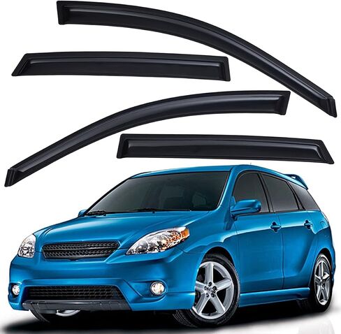 Lightronic Extra Date Outso Mount Auto Vent Window Revor ، يناسب 2003-2008 Toyota Matrix Wagon & Pontiac Vibe ، واقي أمطار الحماية من الأشعة فوق البنفسجية ، وينحرف الرياح الأصلي ، وتثبيت حافلة ، والدخان ، و 4-PCS in Saudi Arabia
