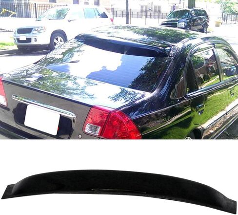 IKON MOTORSPORTS, Rear Roof Window Spoiler Compatible with 2001-2005 Honda Civic 4DR, Factory Style Acrylic Wind Deflector Rain Guard Sunshades, 2002 2003 2004 in Saudi Arabia