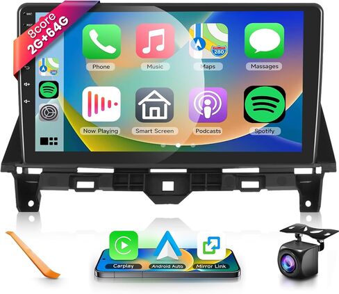 8 CORE 4G+64G Car Radio Stereo for Honda Accord 2008-2013 with Wireless CarPlay/Android Auto, 10.1 inch 1280 * 720P IPS Touch Screen Head Unit Android 13 GPS WiFi Bluetooth 32-Band DSP SWC HD Camera in Saudi Arabia