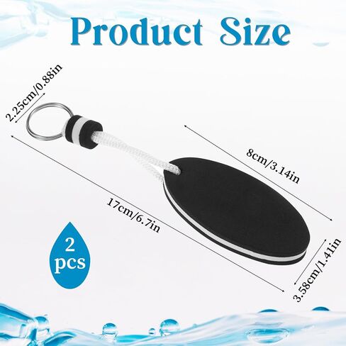 2 Pcs Boat Key Floating Keychain in Black Water Buoyant Key Chain floating keychain for Swimming Fishing Surfing Water Sports in Saudi Arabia