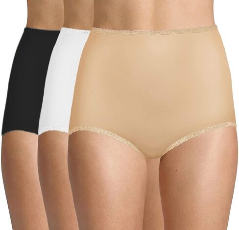 Bali Women's 3 Pack Skimp Skamp Brief Banty ، White/Black/Nude ، 9 in Saudi Arabia