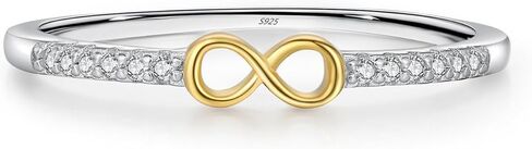 S925 Sterling Silver Infinity & Heart Pavé Ring for Women – Minimalist Twist Design, Everyday Stackable CZ Band, Casual Chic Jewelry in Saudi Arabia