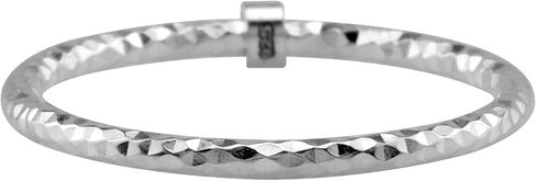 Silvershake White Gold Plated or Yellow Gold Plated 925 Sterling Silver 2MM Diamond Cut Minimalist Thin Band Skinny Wire Stackable Ring Handmade Jewelry for Women in Saudi Arabia
