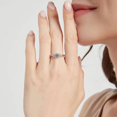 Berricle Sterling Silver 3-Stone Comphing Compling Rings 0.8 CARAT ROUN CUT CHIPIC ZIRCONIA CZ RIP in Saudi Arabia