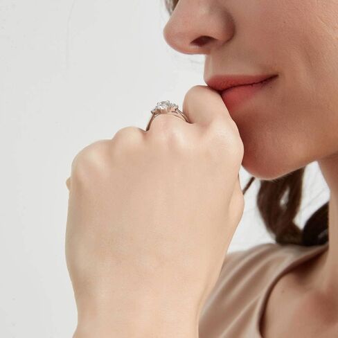 Berricle Sterling Silver 3-Stone Comphing Compling Rings 0.8 CARAT ROUN CUT CHIPIC ZIRCONIA CZ RIP in Saudi Arabia