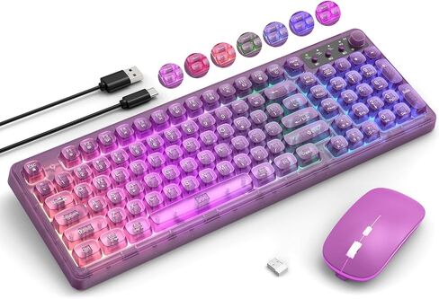 2.4G Wireless Keyboard and Mouse, Wireless Keyboard and Mouse Combo, Click Soft, 2.4GHz Cordless Connection for Windows/PC/Laptop (Black) in Saudi Arabia