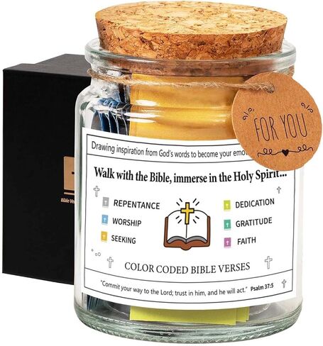 Read Me When Bible Verses Jar - Christian Gift Set with Color Coded Scriptures Cards, Inspirational Graduation Gifts for Women, Suitable Birthday Gifts for Grandma, Aunt, Sister, and Mom (Book) in Saudi Arabia