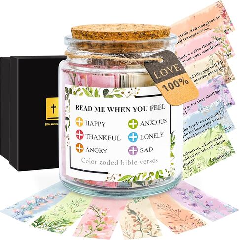 جرة آية الكتاب المقدس ، هدايا مسيحية للنساء ، اقرأني عندما تكون جرة الصلاة مع آيات الكتاب المقدس 90pcs in Kuwait