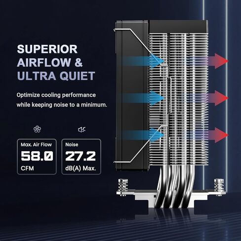 ID-COOLING FROZN A410 SE CPU Air Cooler, 4×Ф6mm High-Performance Heatpipes, 120mm Quiet Fan Low Noise 24.8 dB(A), Intel LGA1851/1700/1200/1150/1151/1155; AMD AM5/AM4 in Kuwait